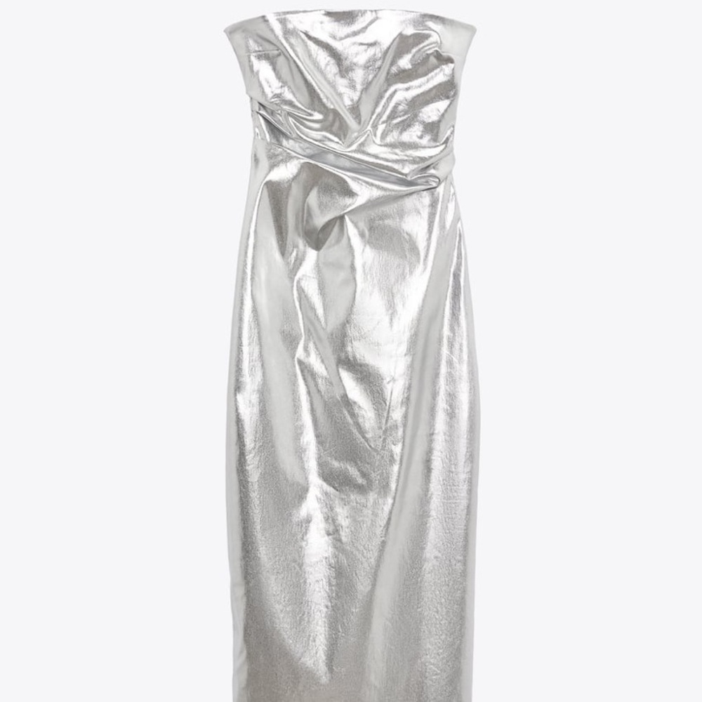Metallic strapless dress